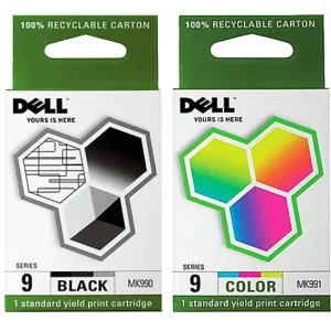 New, Pre-Owned - Dell Series 9 MK992 Black / MK993 Color Ink Cartridges Combo Pack