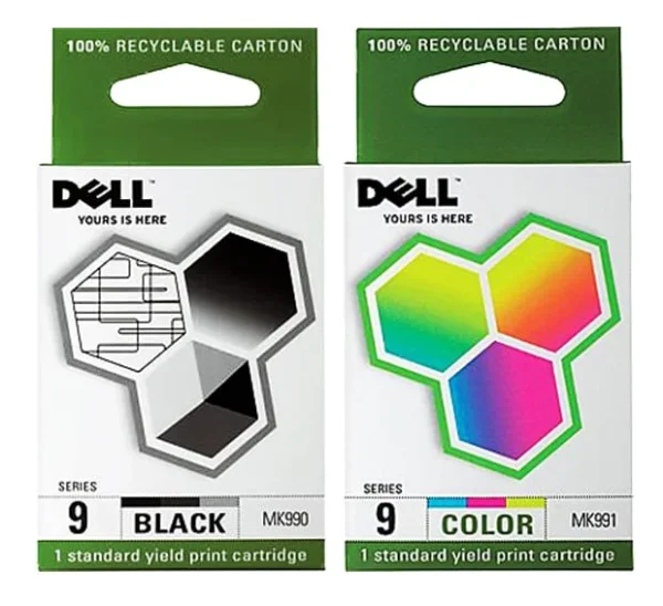 New, Pre-Owned - Dell Series 9 MK992 Black / MK993 Color Ink Cartridges Combo Pack