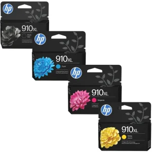 New, Pre-Owned - HP 910XL Black, Cyan, Magenta, Yellow Ink Cartridges-4 Pack