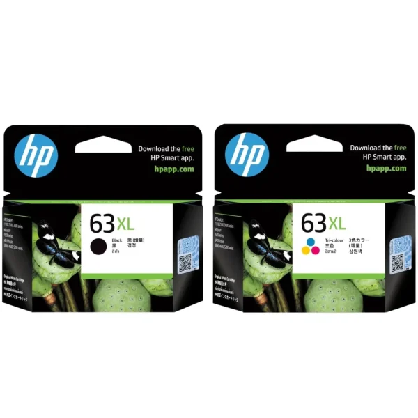 New, Pre-Owned - High Yield HP 63XL Black and Tri-Color Ink Cartridge