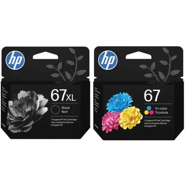 New, Pre-Owned - HP 67XL Black and 67 Color Ink Cartridge-2 Pack