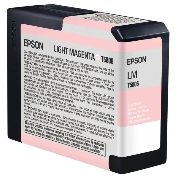New, Pre-Owned - Epson T5806 Light Magenta 80ml Ink Cartridge