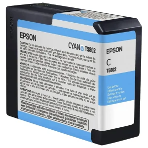 New, Pre-Owned - Epson T5802 Cyan 80ml Ink Cartridge