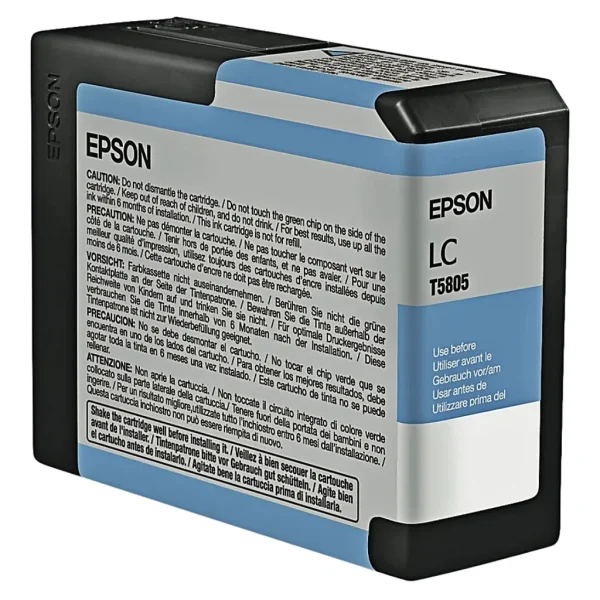 New, Pre-Owned - Epson T5805 Light Cyan 80ml Ink Cartridge