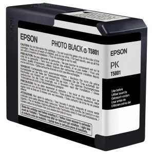 New, Pre-Owned - Epson T5801 Photo Black 80ml Ink Cartridge