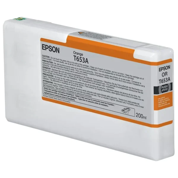 New, Pre-Owned - Epson T653A Orange 200ml Ink Cartridge