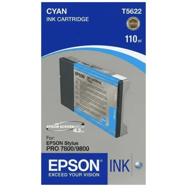 New, Pre-Owned - Epson T5622 Cyan 110ml Ink Cartridge