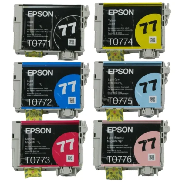 New, Pre-Owned - Epson 77 Black and Color (6 Pack) Ink Cartridges