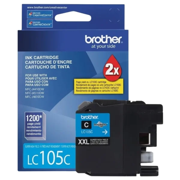 New, Pre-Owned - Brother LC105XXL Cyan Ink Cartridge