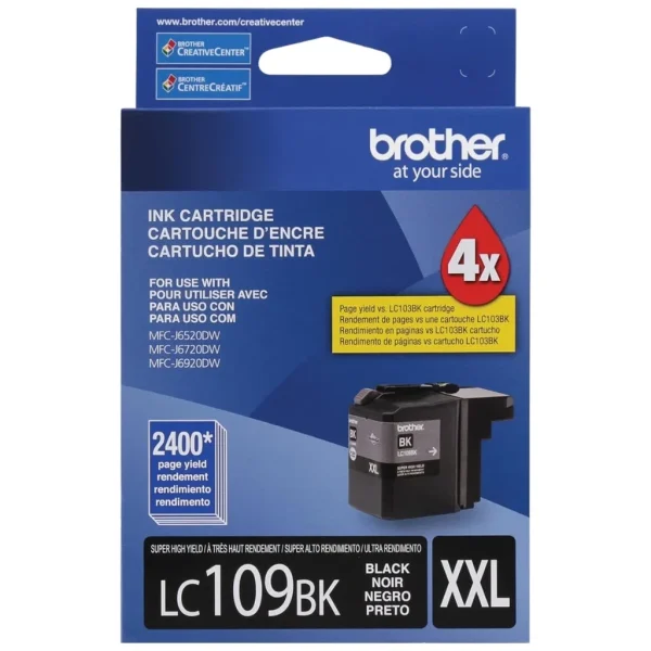 New, Pre-Owned - Brother LC109BK XXL Super High Yield Black Ink Cartridge