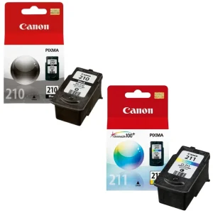 New, Pre-Owned - Canon PG-210 / CL-211 Black and Color Ink Cartridges