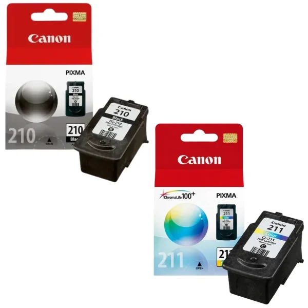 New, Pre-Owned - Canon PG-210 / CL-211 Black and Color Ink Cartridges