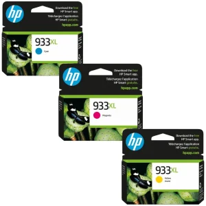 New, Pre-Owned - HP 933XL Cyan, Magenta, Yellow Ink Cartridge- 3 Pack