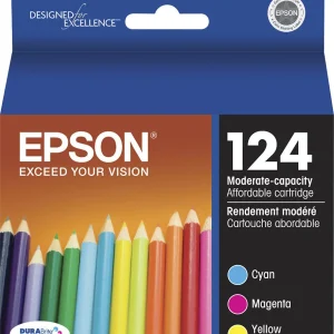 New, Pre-Owned - Epson 124 Cyan, Magenta, and Yellow Ink Cartridges