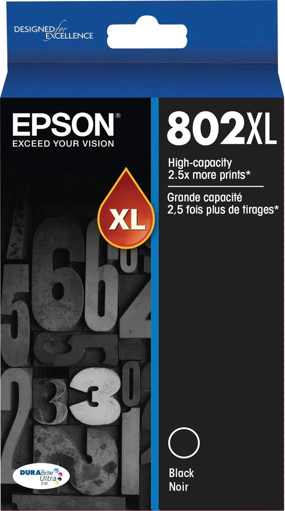 New, Pre-Owned - Epson 802XL Black High Yield Ink Cartridge