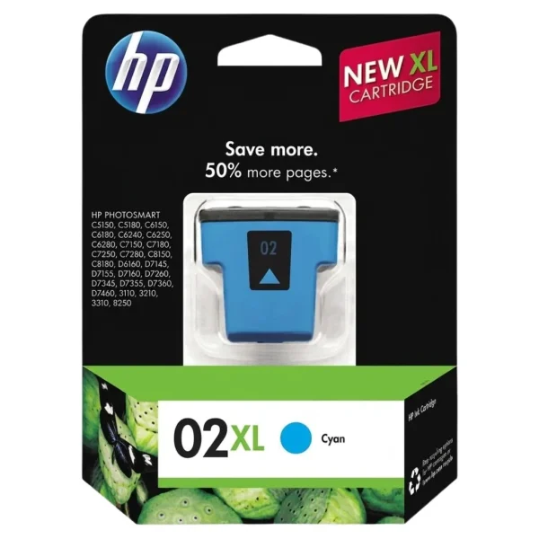 New, Pre-Owned - HP 02XL (C8730WN) Cyan Ink Cartridge