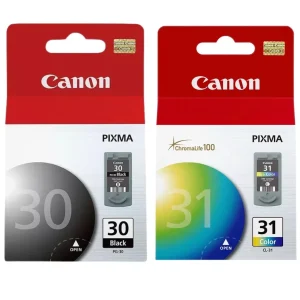 New, Pre-Owned - Canon PG-30 Black and CL-31 Color Printer Ink Cartridges