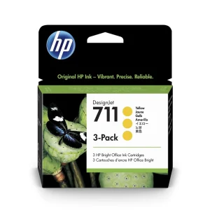 New, Pre-Owned - HP 711 Yellow (CZ136A) Ink Cartridge- Pack of 3