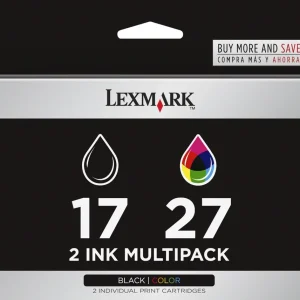 New, Pre-Owned - Lexmark 17/27 Black and Color Ink Cartridge - 2 Pack