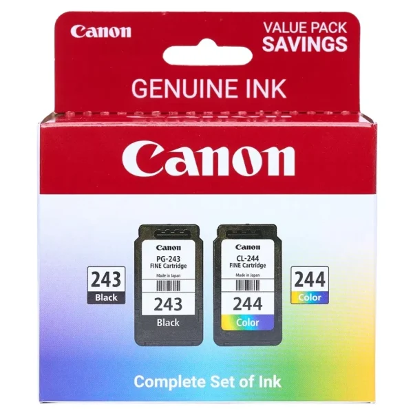 New, Pre-Owned - Canon PG-243/CL-244 Black & Color Ink Cartridges