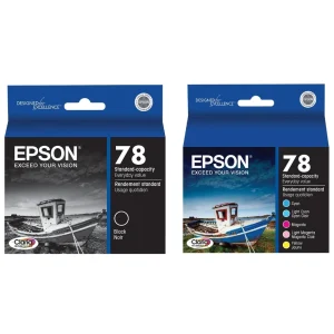 New, Pre-Owned - Epson 78 Claria black, Cyan, Light Cyan, Magenta, Light Magenta, Yellow Ink Cartridges, Pack Of 6, T...