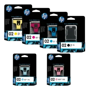 New, Pre-Owned - HP 02 Black and Color Ink Cartridges-6 Pack