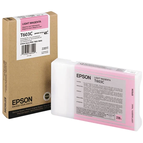 New, Pre-Owned - Epson T603C00 220ml Light Magenta Ink Cartridge