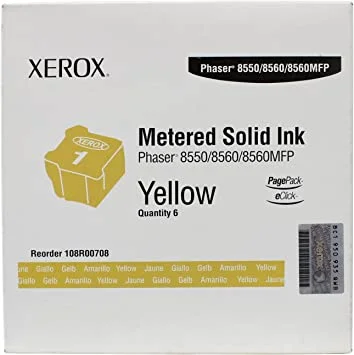 New, Pre-Owned - Xerox 108R00708 8550/8560MFP Solid Ink Yellow