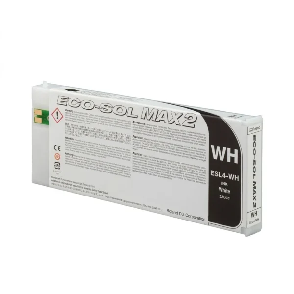 New, Pre-Owned - Roland ESL4 Eco-Sol White Ink Cartridges - 220 ML