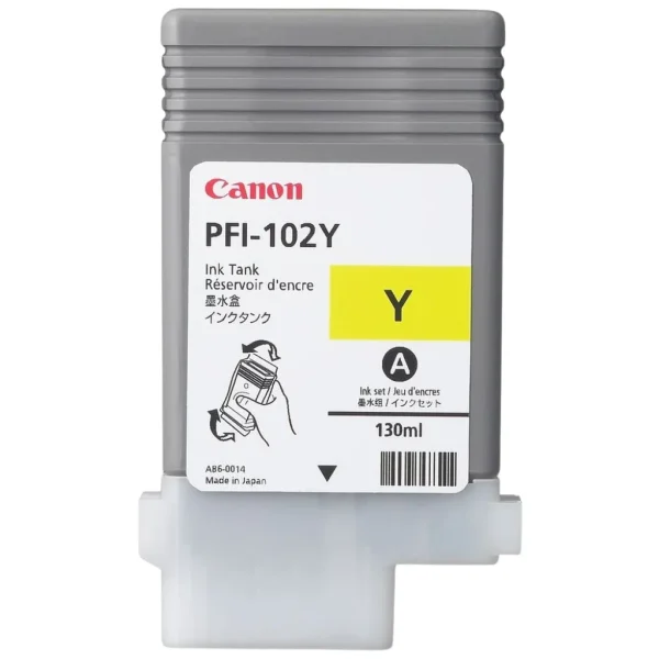 New, Pre-Owned - Canon PFI-102 130mL Yellow Ink Cartridge