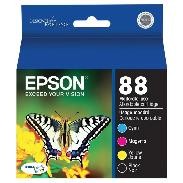 New, Pre-Owned - EPSON 88 Black, Cyan, Magenta and Yellow Ink Cartridge