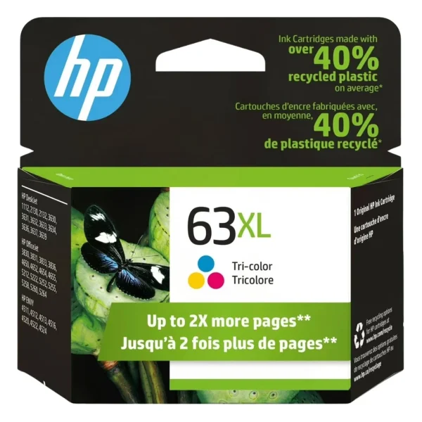 New, Pre-Owned - HP 63XL (F6U63AN) High Yield Color Ink Cartridge
