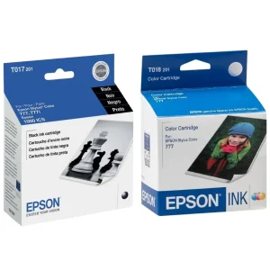 New, Pre-Owned - Epson T017 Black T018 Color Ink Cartridges