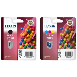 New, Pre-Owned - Epson T028 Black T029 Color Ink Cartridges