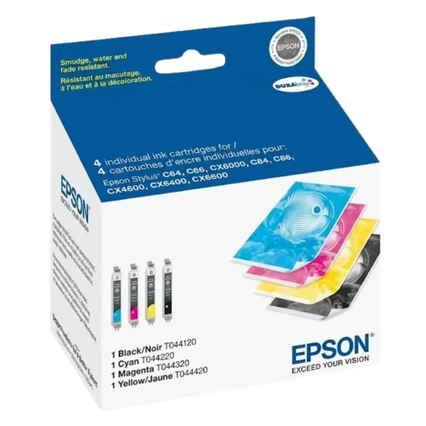 New, Pre-Owned - Epson T044 Black & Color Ink Cartridges