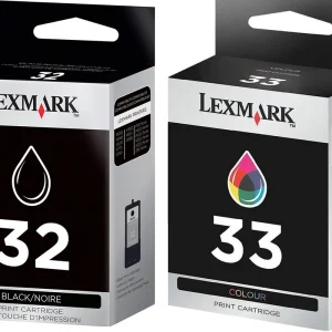 New, Pre-Owned - Lexmark 18C0532 #32/#33 Black & Color Twin Pack ink Cartridges