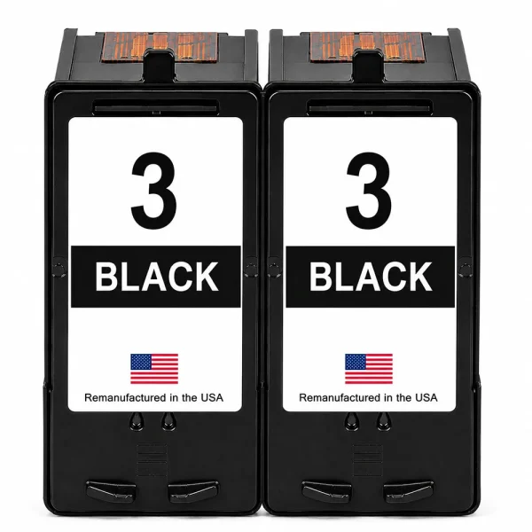 U.S. Remanufactured for Lexmark #3 18C1530 Black Ink Cartridge Twin Pack
