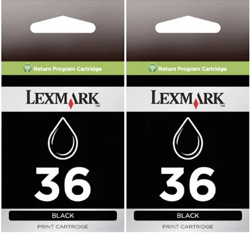New, Pre-Owned - Lexmark 36 2PK Ink Cartridges Box X Series X4650 X3650
