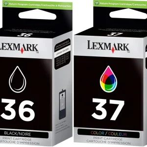 New, Pre-Owned - Lexmark 18C2229 36 & 37 Ink Cartridge (Black & Color, 2-Pack)