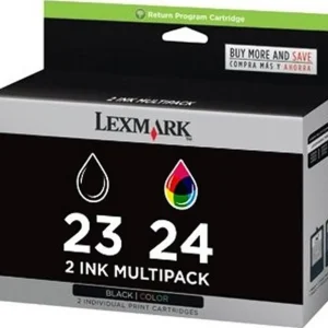 New, Pre-Owned - Lexmark #23/#24 (18C1571) Black and Color Ink Cartridge Combo Pack