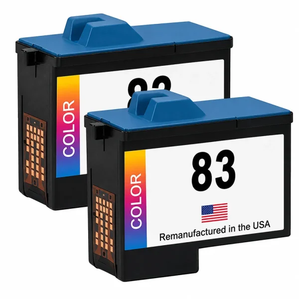 U.S. Remanufactured for Lexmark #83 18L0042 Color Ink Cartridge Twin Pack