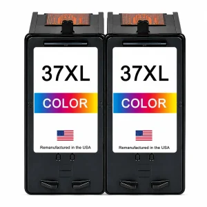 U.S. Remanufactured for Lexmark #37XL 18C2180 Color Ink Cartridge High Yield Twin Pack