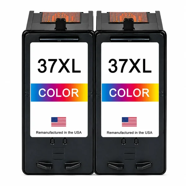 U.S. Remanufactured for Lexmark #37XL 18C2180 Color Ink Cartridge High Yield Twin Pack