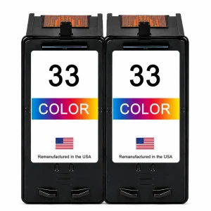 U.S. Remanufactured for Lexmark #33 18C0033 Color Ink Cartridge Twin Pack