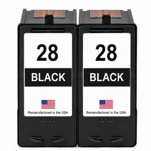 U.S. Remanufactured for Lexmark #28 18C1428 Black Ink Cartridge Twin Pack