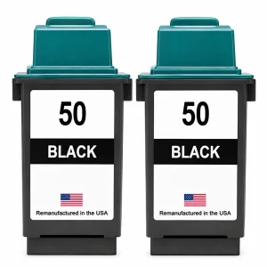 U.S. Remanufactured for Lexmark #50 17G0050 Black Ink Cartridge Twin Pack