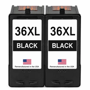 U.S. Remanufactured for Lexmark #36XL 18C2170 Black Ink Cartridge High Yield Twin Pack