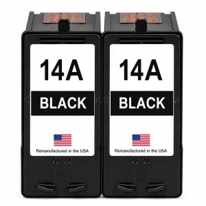 U.S. Remanufactured for Lexmark #14A 18C2090 Black Ink Cartridge Twin Pack