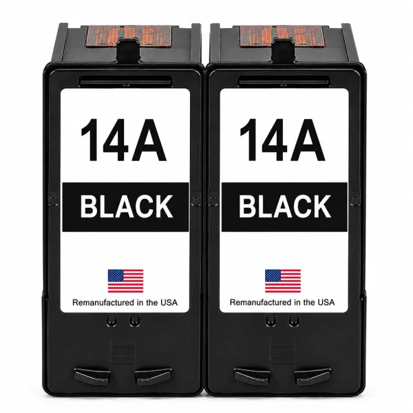 U.S. Remanufactured for Lexmark #14A 18C2090 Black Ink Cartridge Twin Pack