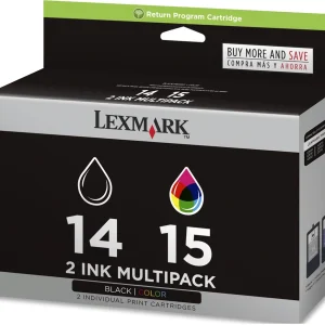 New, Pre-Owned - Lexmark (18C2239 ) #14 & #15 Black and Color Ink Cartridges